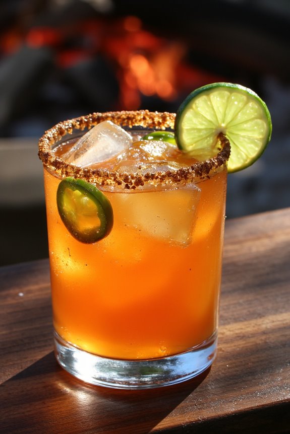 smoky citrusy campfire cocktail