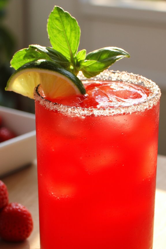 strawberry basil margarita delight