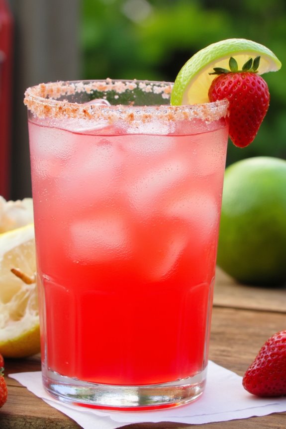 strawberry lime tequila cocktail