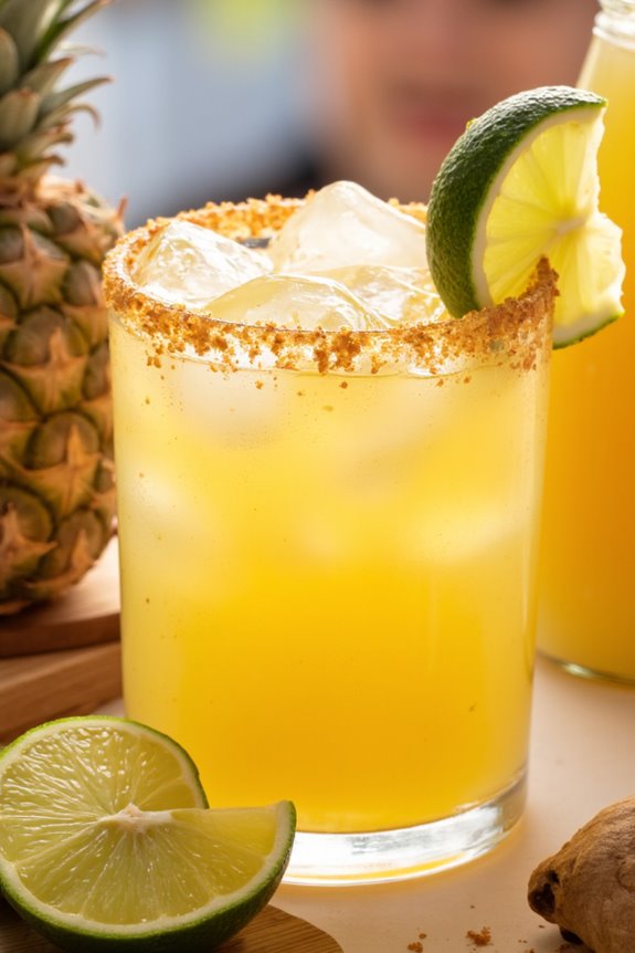 tropical pineapple ginger margarita